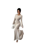 Mermaid Skirt Lotus Trumpet Sleeve Dress