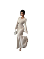 Mermaid Skirt Lotus Trumpet Sleeve Dress