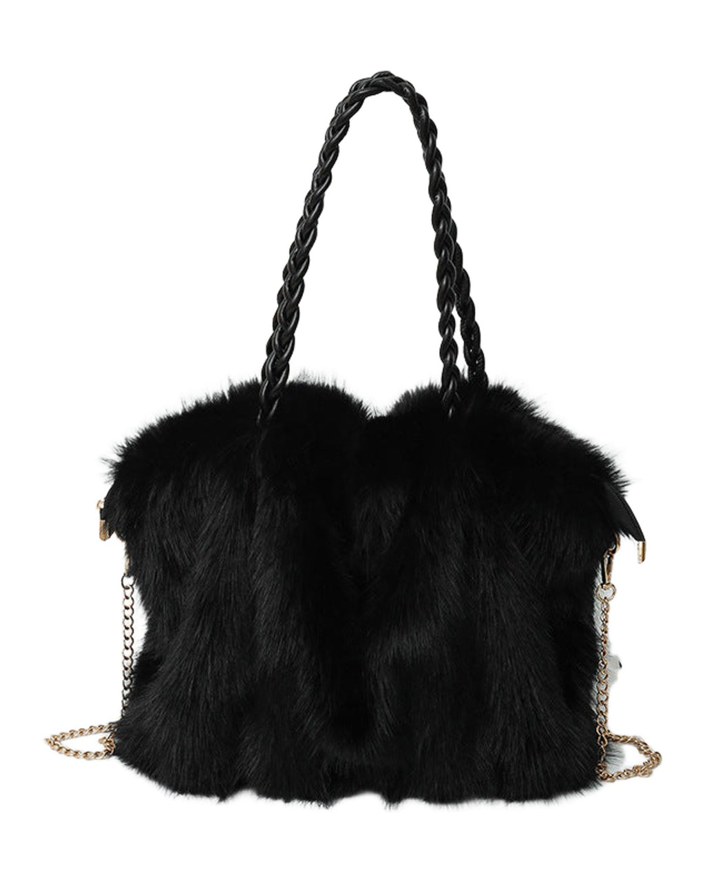 Plush High-end Pleated Faux Fox Fur Shoulder Bag photo 10