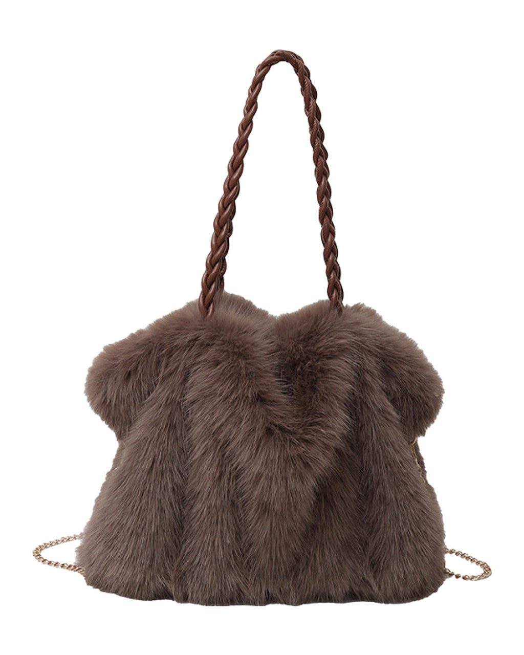 Plush High-end Pleated Faux Fox Fur Shoulder Bag photo 3