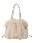 Plush High-end Pleated Faux Fox Fur Shoulder Bag photo 6