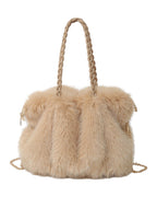 Plush High-end Pleated Faux Fox Fur Shoulder Bag photo 7