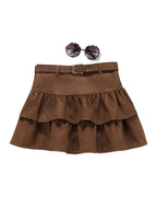 Brown Suede Cake Skirt photo 2