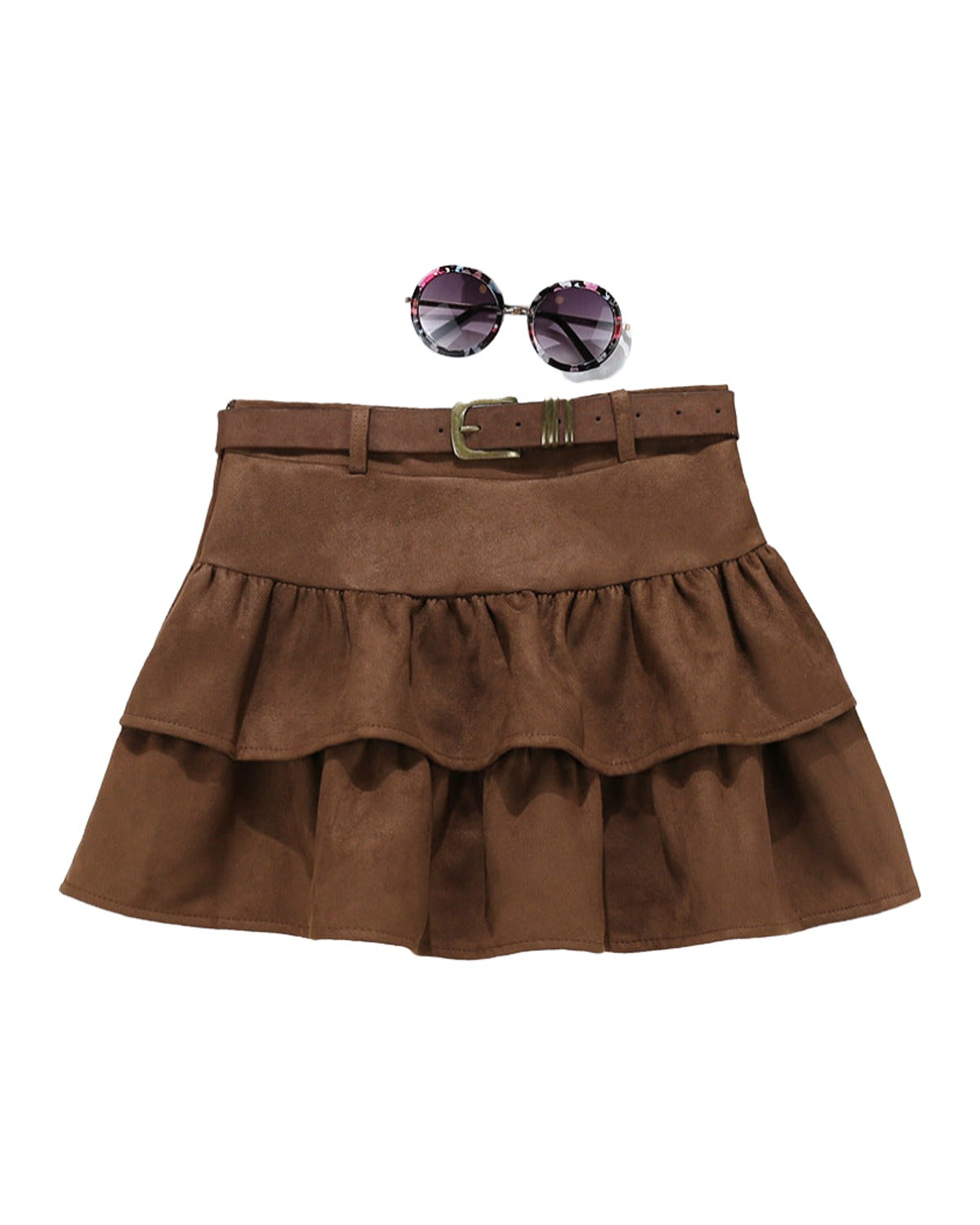 Brown Suede Cake Skirt photo 2