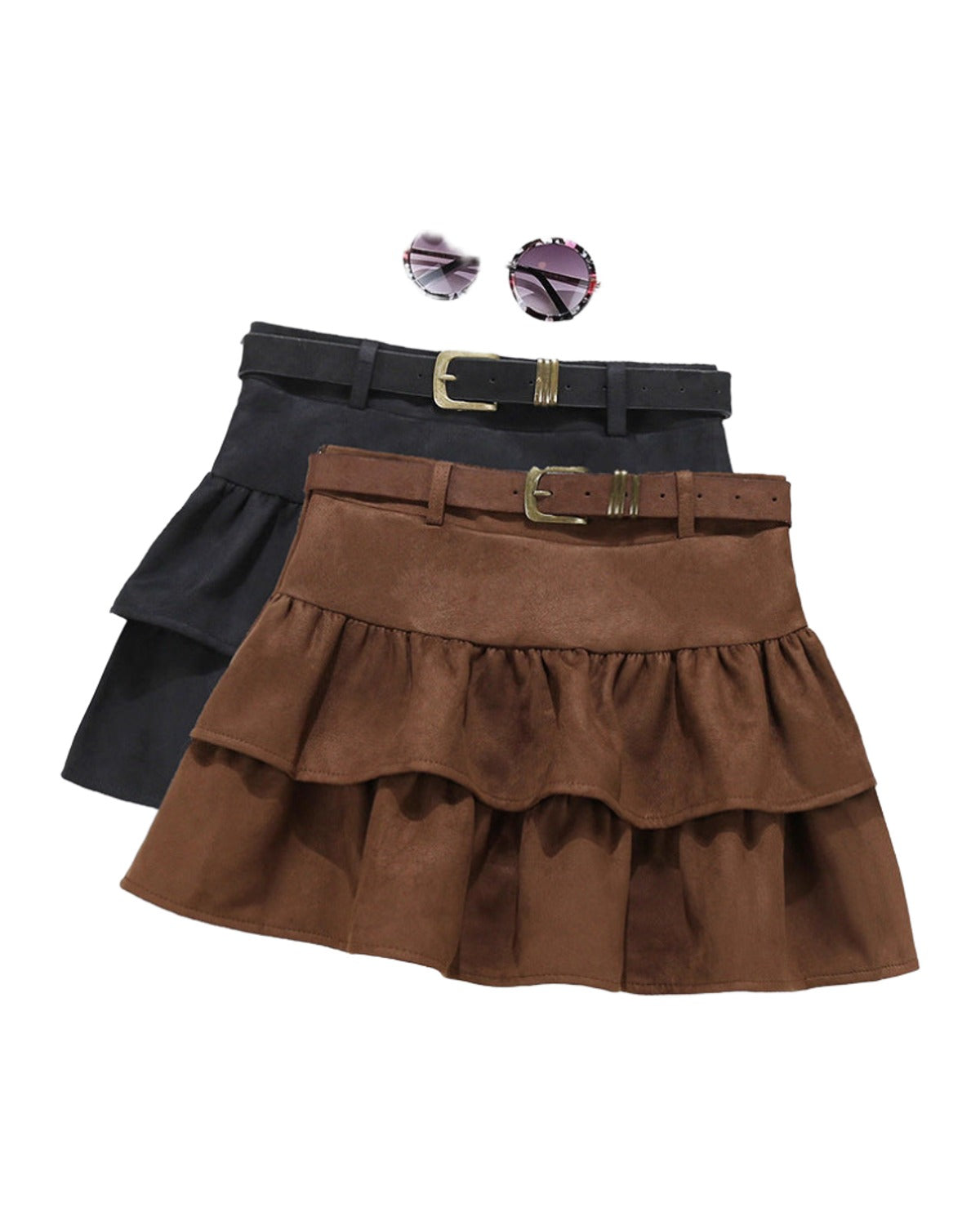 Brown Suede Cake Skirt photo 3