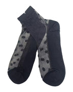 Black White Polka Dot Sheer Ankle Socks photo 5