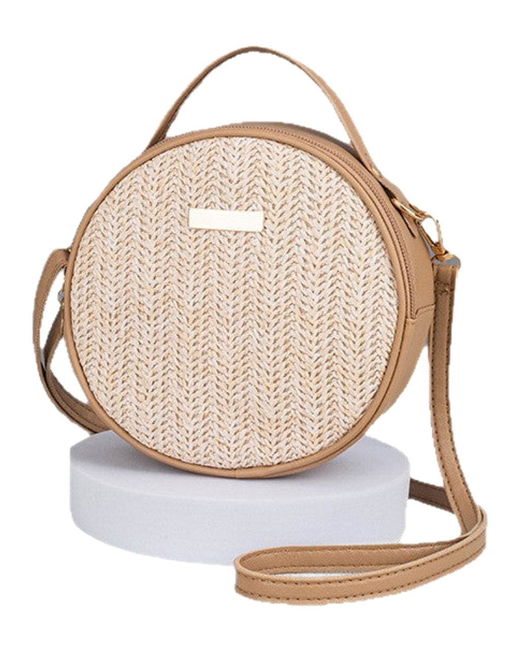 Cute Minimalist Straw Bag Woven Round photo 4