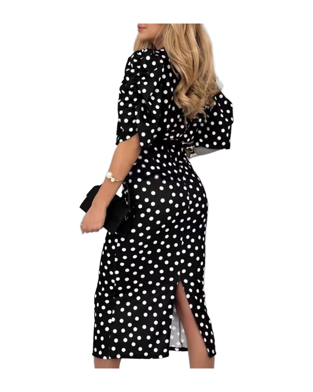 Elegant Commuter Polka-dot Printed Dress Print photo 1