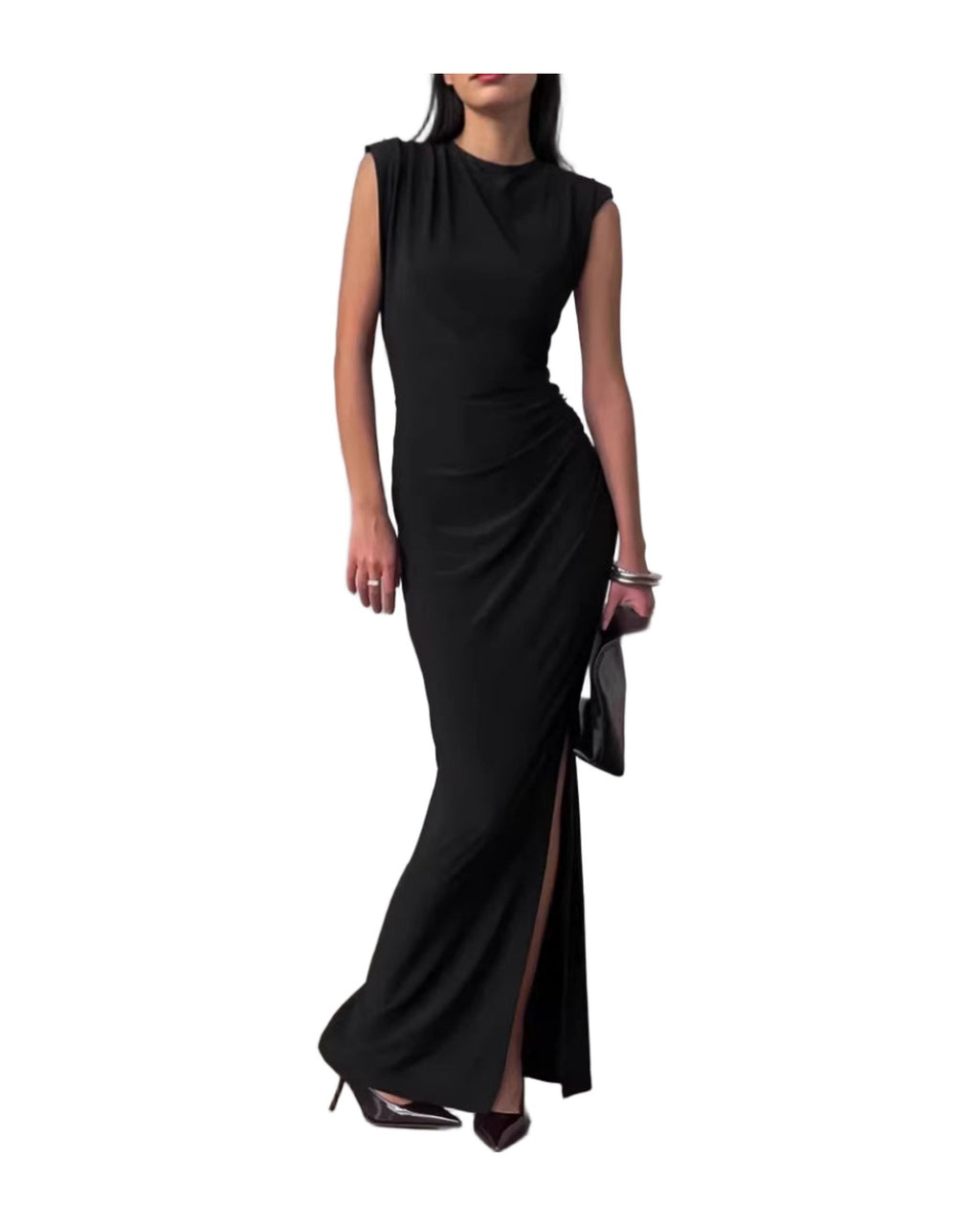 Spring Designer Crew-neck Defined-waist Dress photo 2