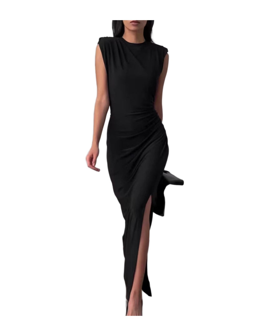 Spring Designer Crew-neck Defined-waist Dress photo 3