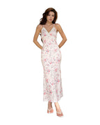 Floral-print Lace-spliced Deep V-neck Slip Dress photo 1
