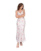 Floral-print Lace-spliced Deep V-neck Slip Dress photo 5