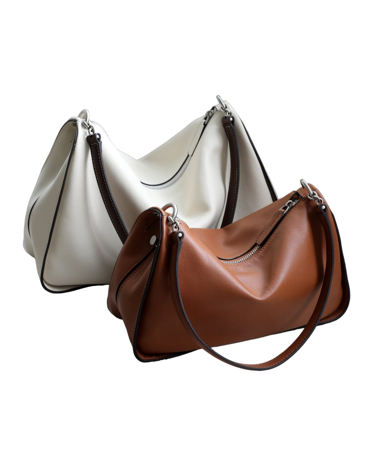Toast-colored Casual Top-grain Leather Tote Bag photo 2