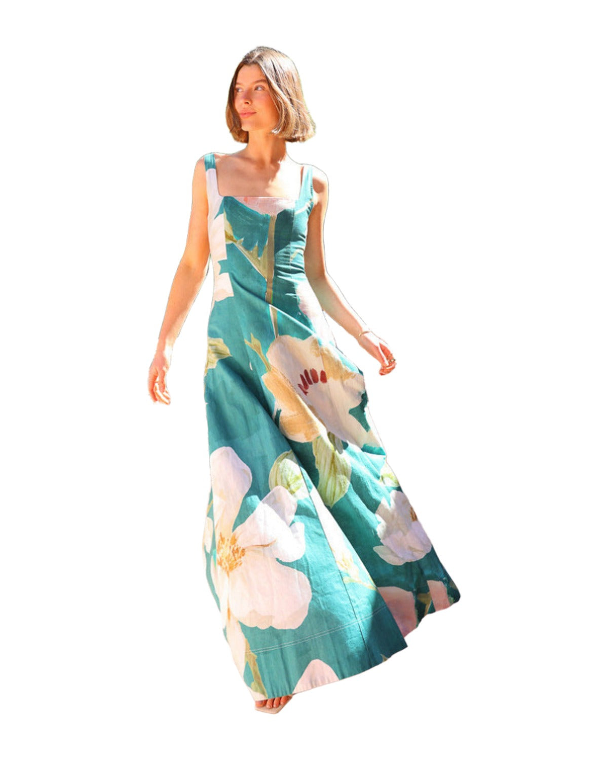 Printed Strap Slimming Maxi Dress photo 5