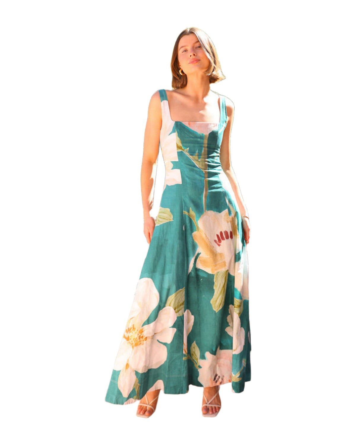 Printed Strap Slimming Maxi Dress photo 6