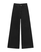 Black High Waisted Wide Leg Jeans photo 2