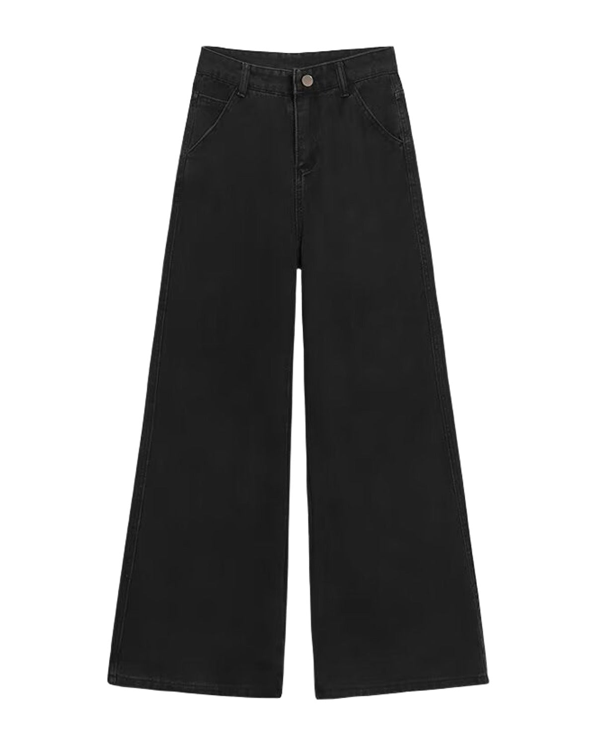 Black High Waisted Wide Leg Jeans photo 2