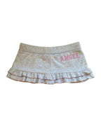 American-style Vintage Gray Ruffled Low-rise Mini Skirt photo 1