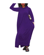 Casual Solid-color Hooded Long-sleeve Dress photo 7