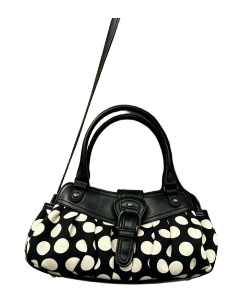 Retro Black-and-white Polka-dot Underarm Shoulder Bag photo 5