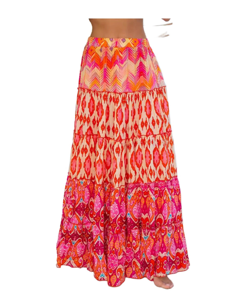 Printed Ruffled Maxi Skirt photo 1