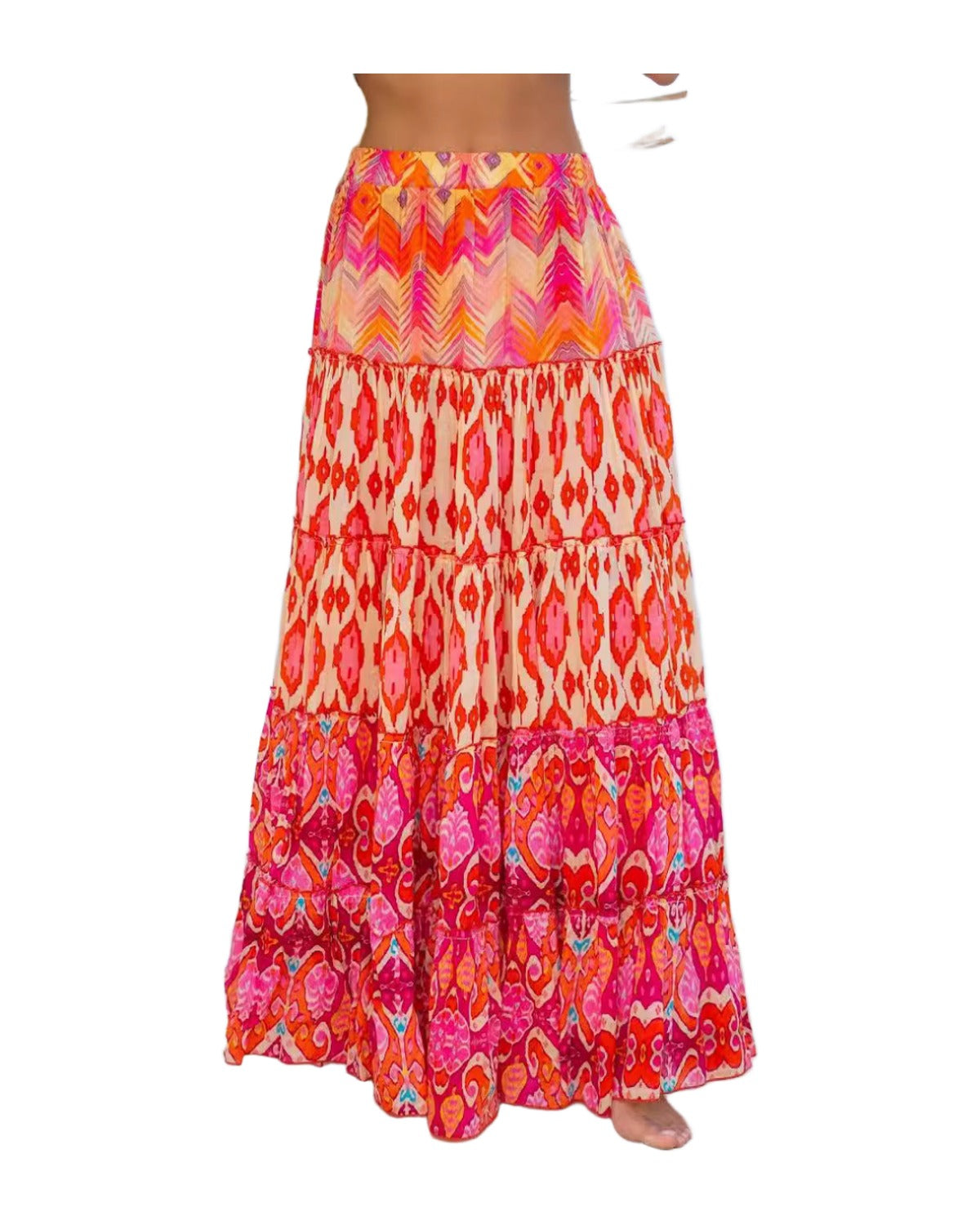 Printed Ruffled Maxi Skirt photo 1