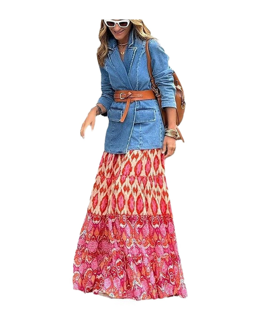 Printed Ruffled Maxi Skirt photo 4
