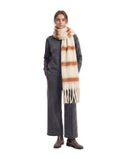 Cashmere-like Loop Yarn Chunky Ribbed Striped Scarf photo 1