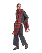 Cashmere-like Loop Yarn Chunky Ribbed Striped Scarf photo 5