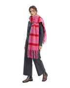 Cashmere-like Loop Yarn Chunky Ribbed Striped Scarf photo 6