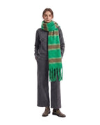 Cashmere-like Loop Yarn Chunky Ribbed Striped Scarf photo 8