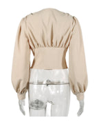 V-neck Button Long Sleeves photo 1