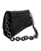 Blue Oversized Denim Quilted Shoulder Messenger Bag Chain photo 3