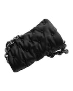 Blue Oversized Denim Quilted Shoulder Messenger Bag Chain photo 4