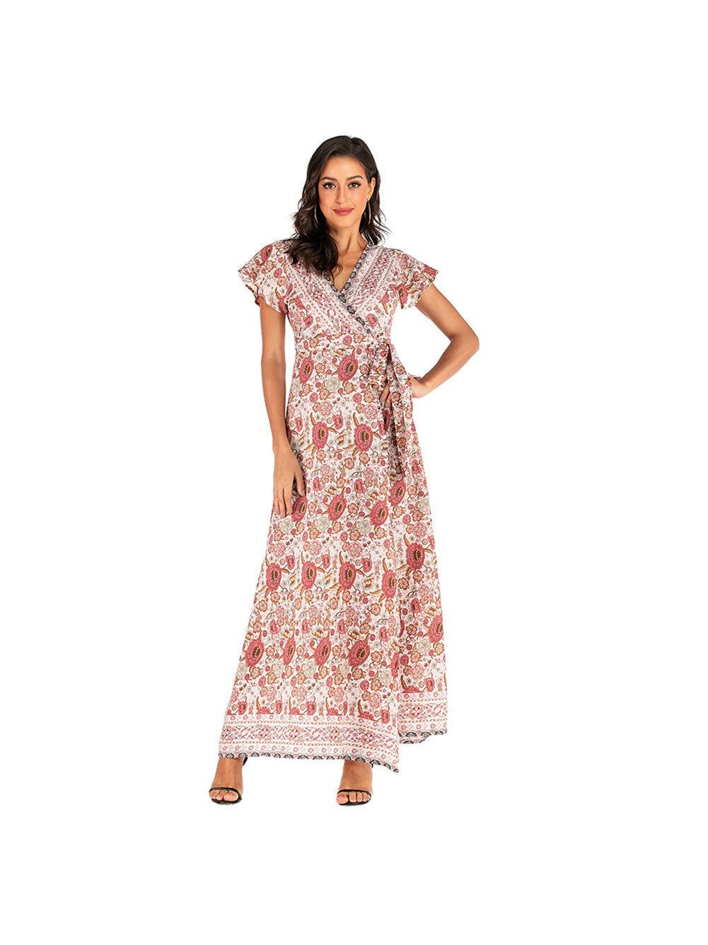 V-neck Split Dress