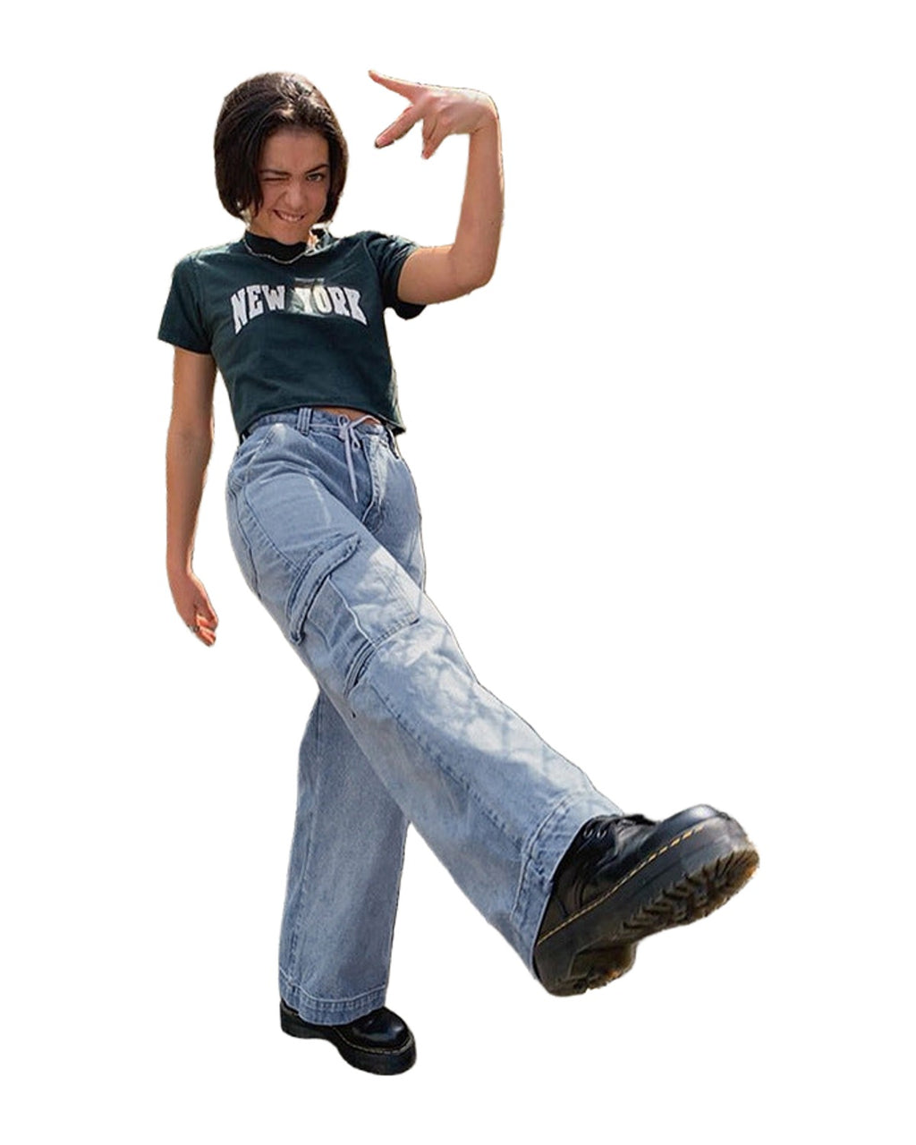 Denim Straight Leg Pants photo 2