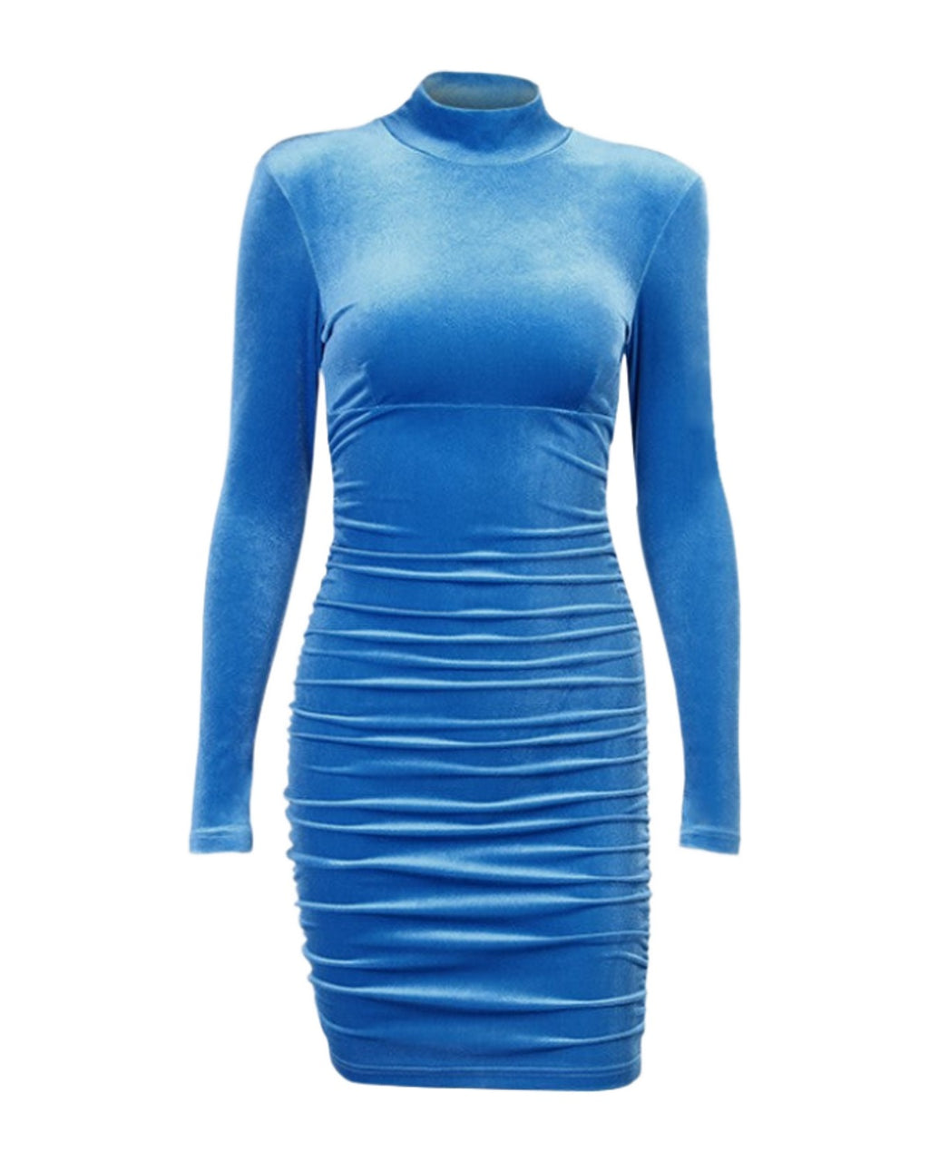 Padded Shoulder High Neck Dress photo 2