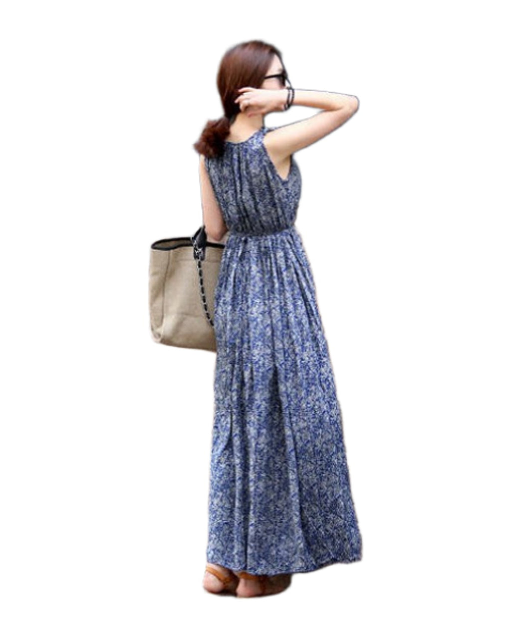 Sleeveless Floral Dress Maxi photo 2