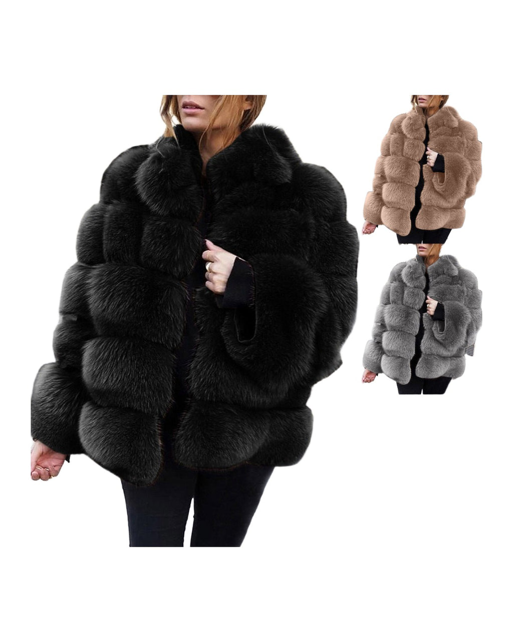 Faux Fur Stitching Jacket photo 1