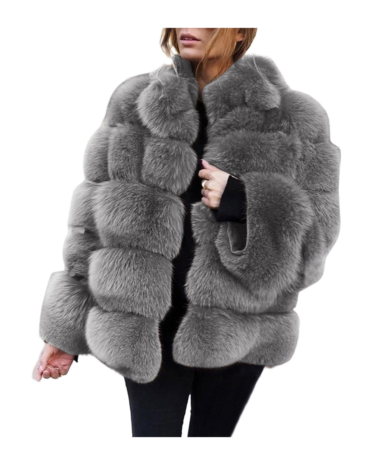 Faux Fur Stitching Jacket photo 2