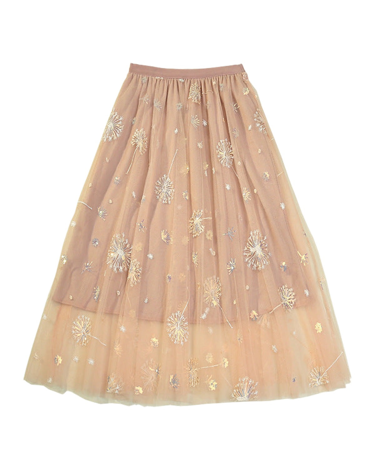 Pleated Tulle Skirt Dandelion Embroidered Long photo 5