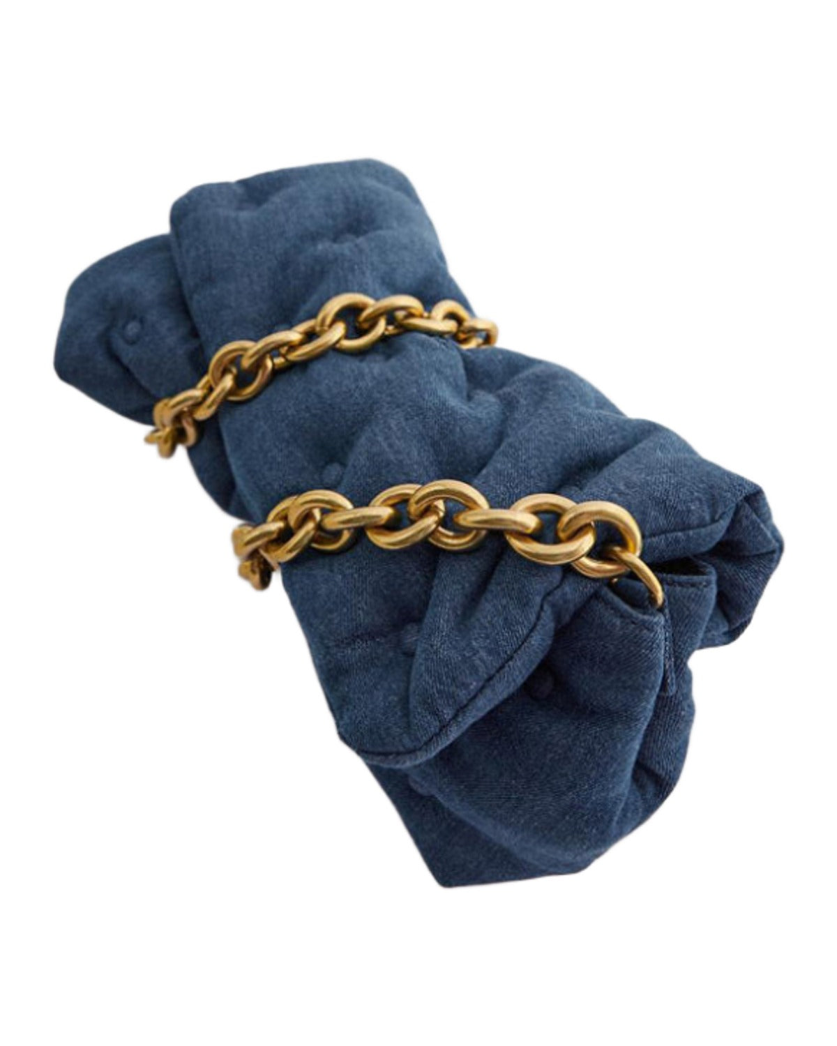 Blue Oversized Denim Quilted Shoulder Bag photo 1