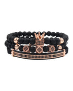 6mm Black Matte Micro-inlaid Crown Bracelet photo 3