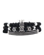 6mm Black Matte Micro-inlaid Crown Bracelet photo 5