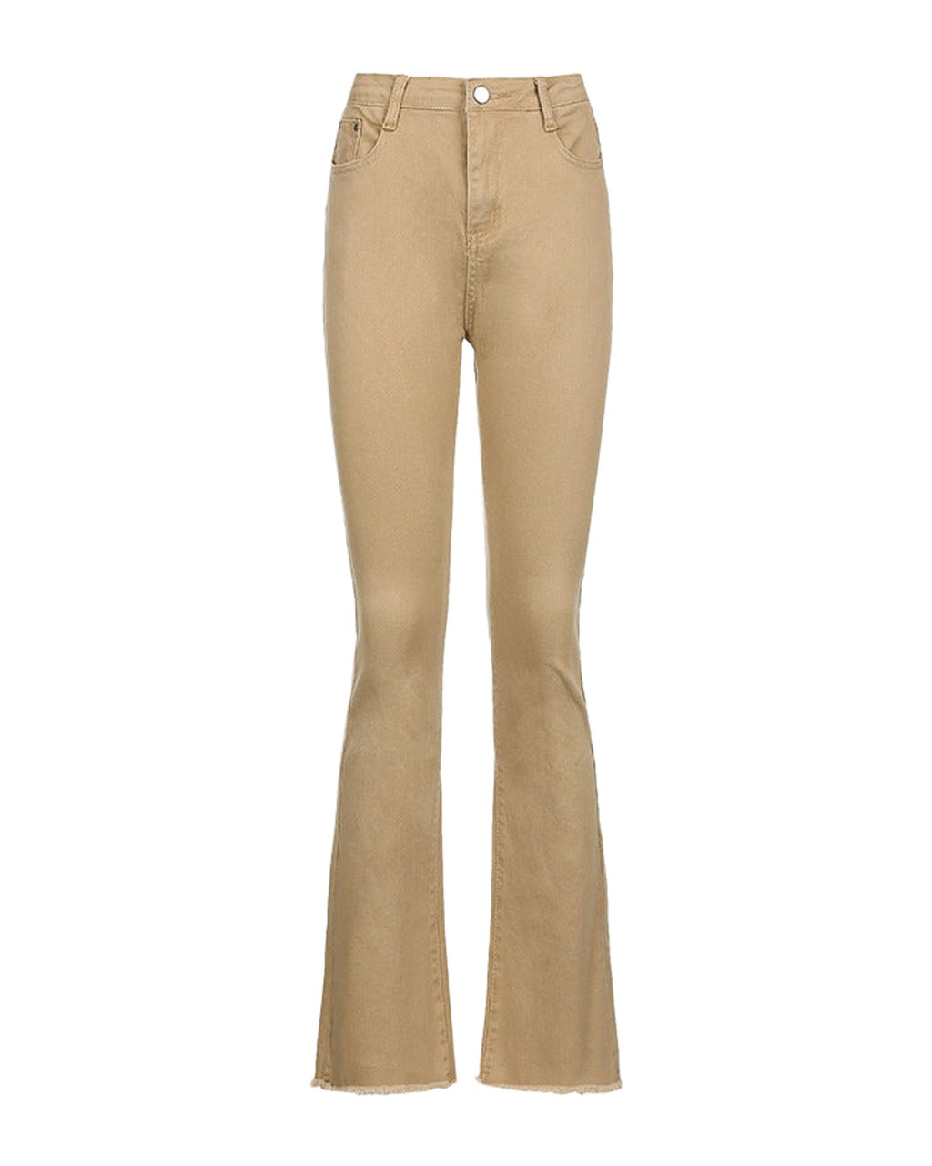 Brown High Waist Stretch Bootcut Jeans Casual Pants photo 6