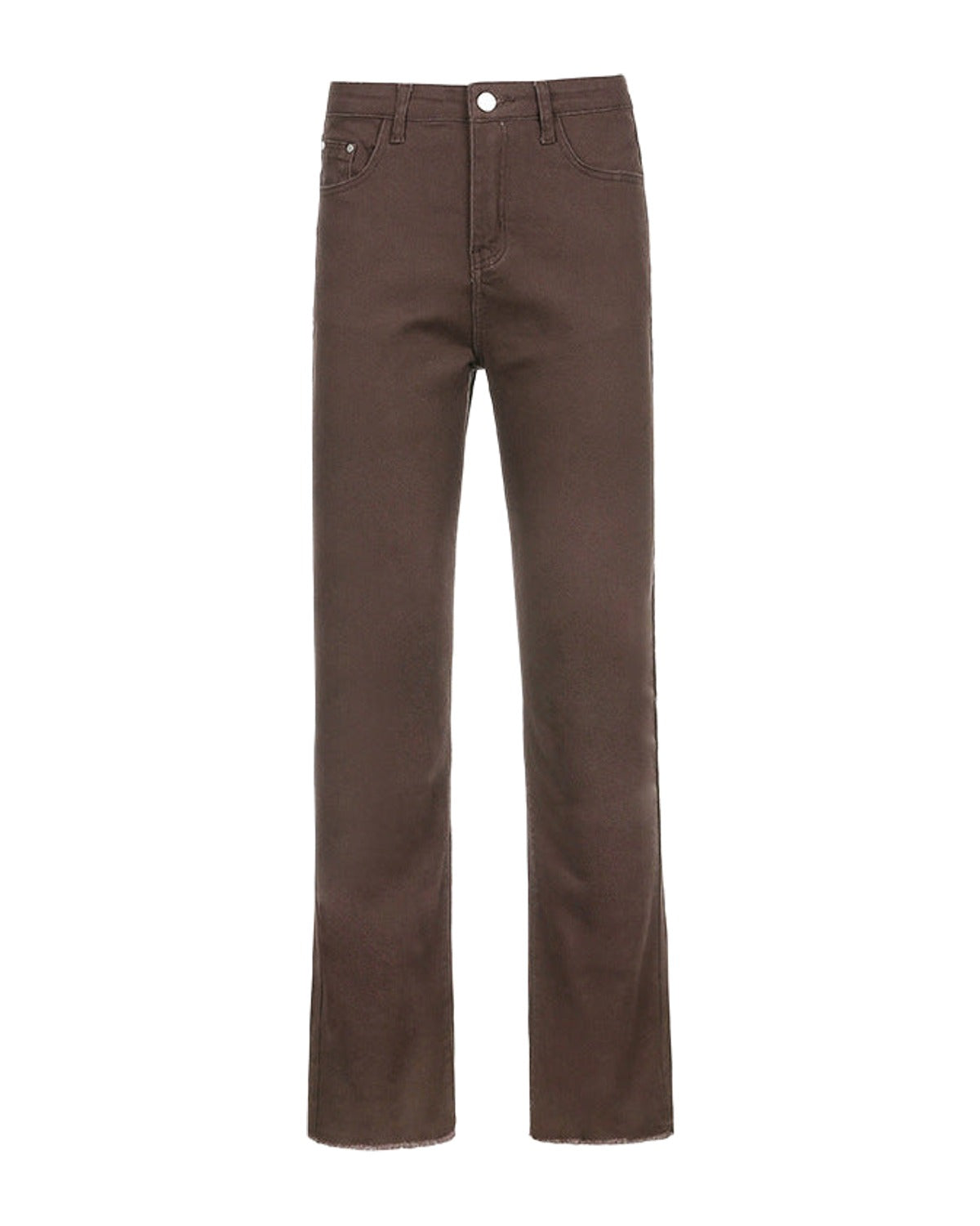 Brown High Waist Stretch Bootcut Jeans Casual Pants photo 7