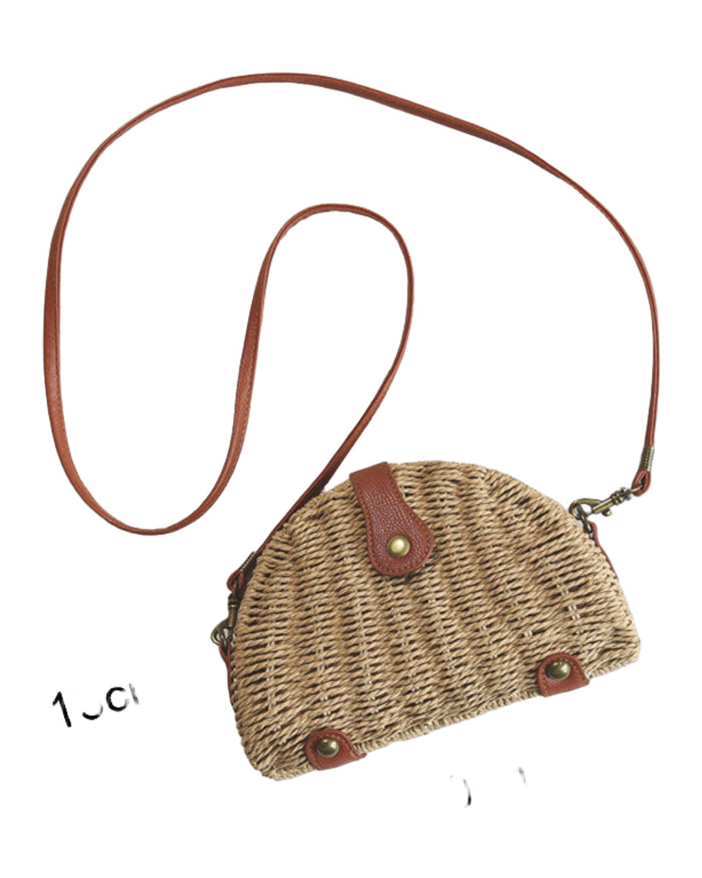 Semicircular Mini Straw Bag photo 3