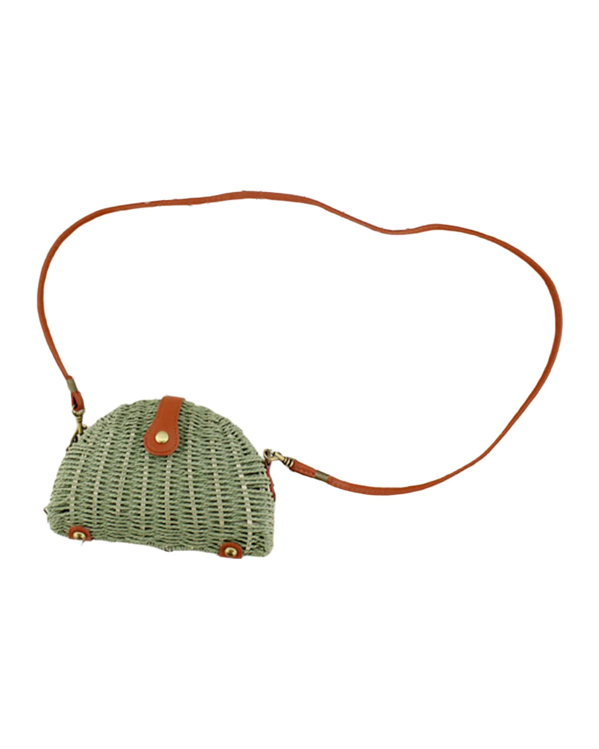 Semicircular Mini Straw Bag photo 7