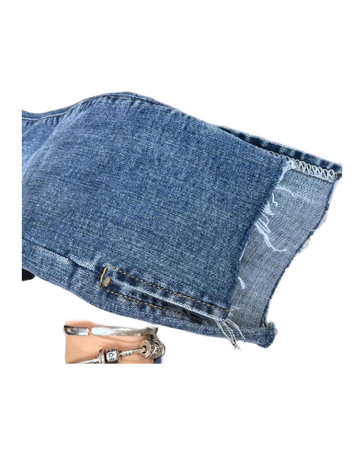 Cropped Jeans High-waist Ripped Pants photo 3