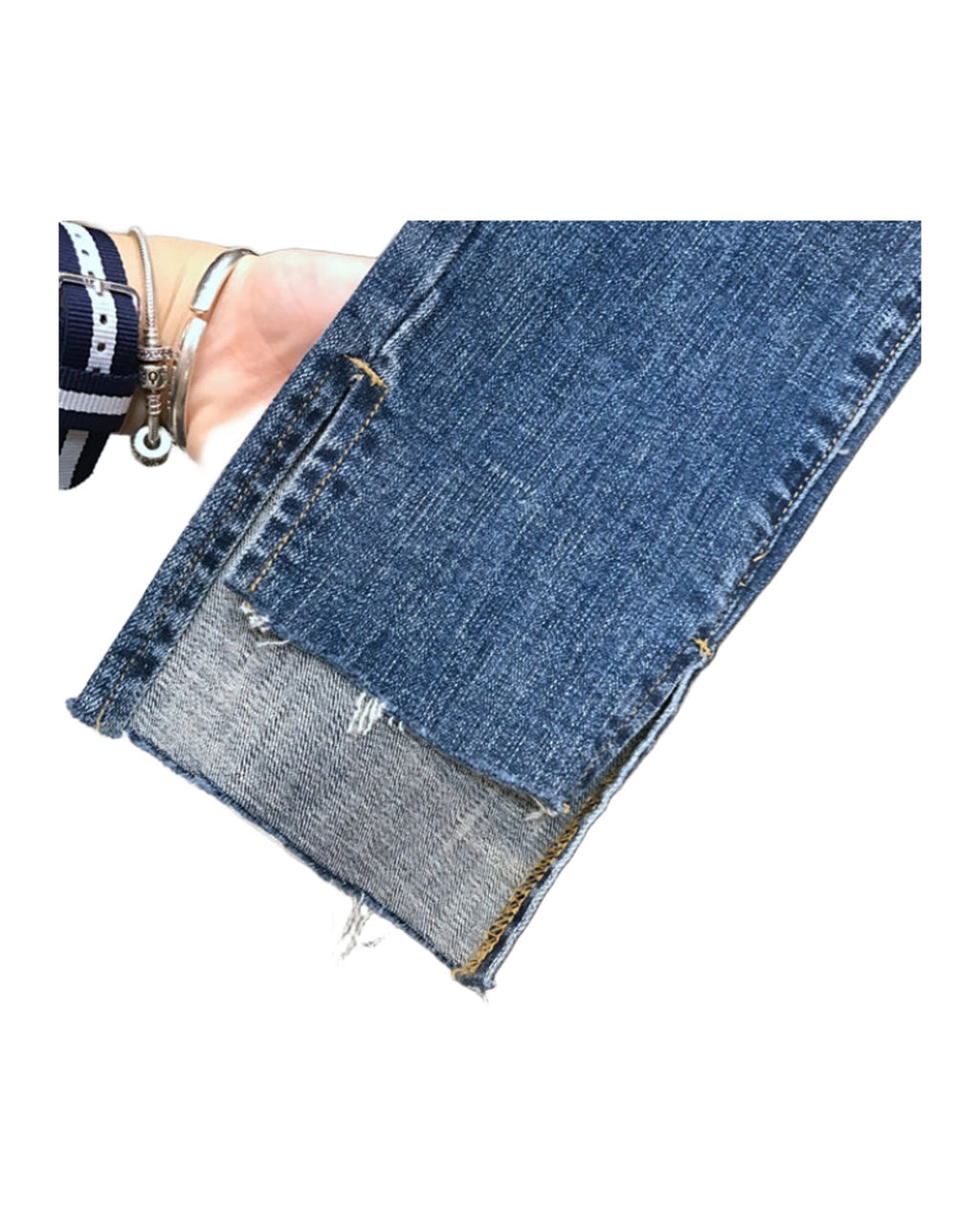 Cropped Jeans High-waist Ripped Pants photo 4